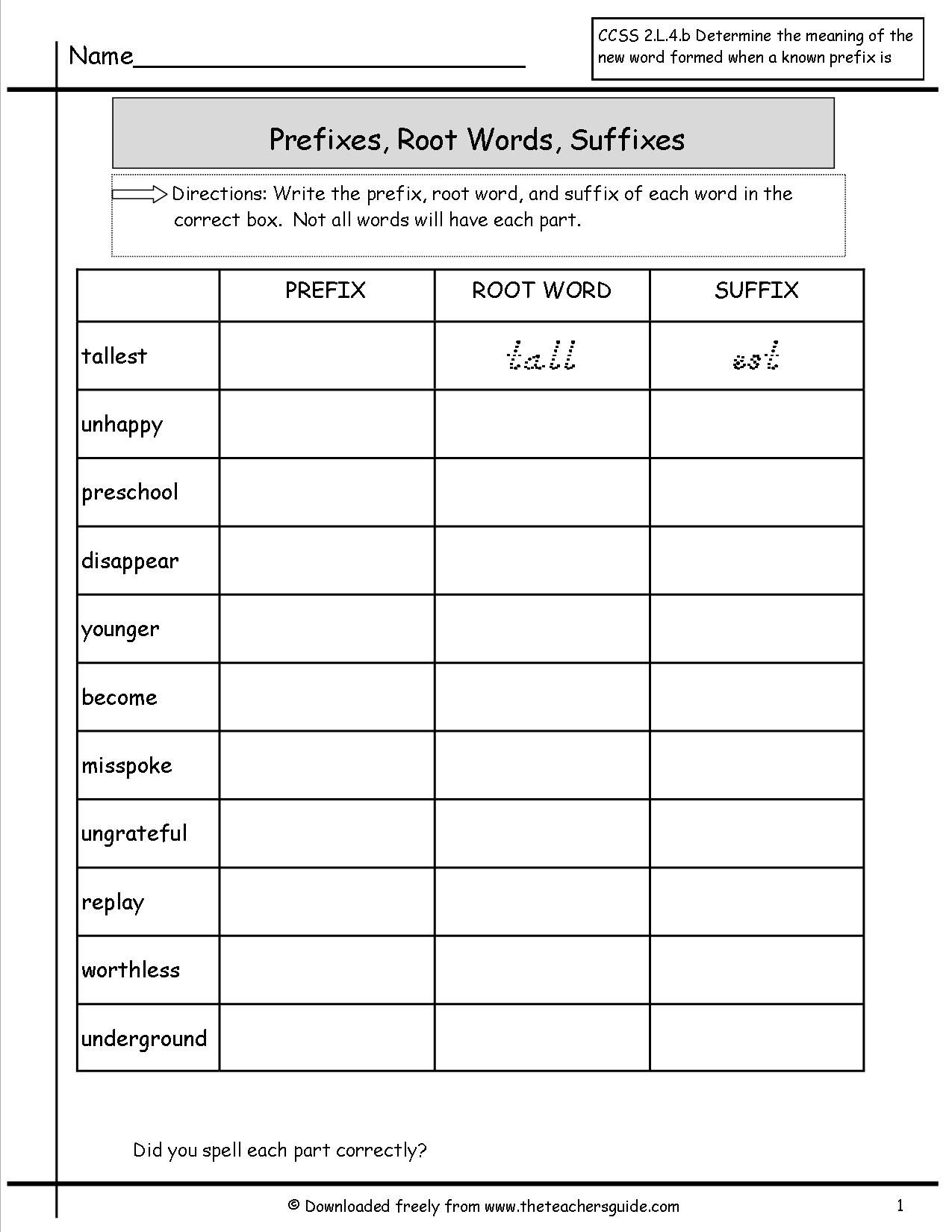 Free Prefixes And Suffixes Worksheets From The Teacher s 