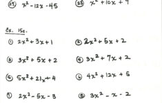 High School Algebra Worksheets With Answers Worksheets