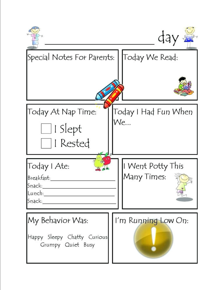 Kids Worksheets Daycare Activity Planning Sheet Sheets 