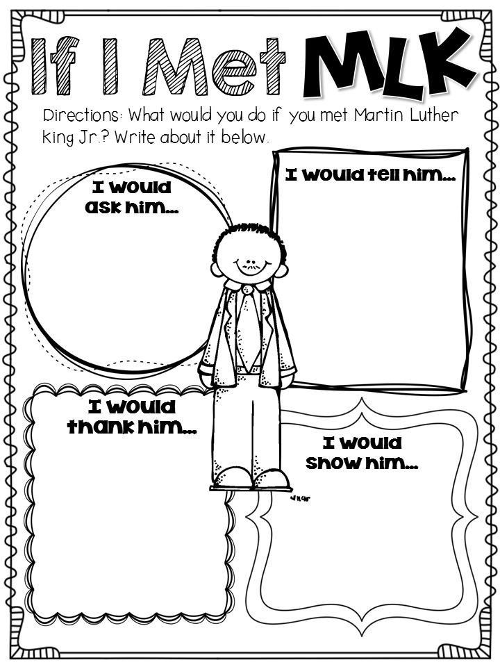 Kindergarten Martin Luther King Worksheets Martin Luther 