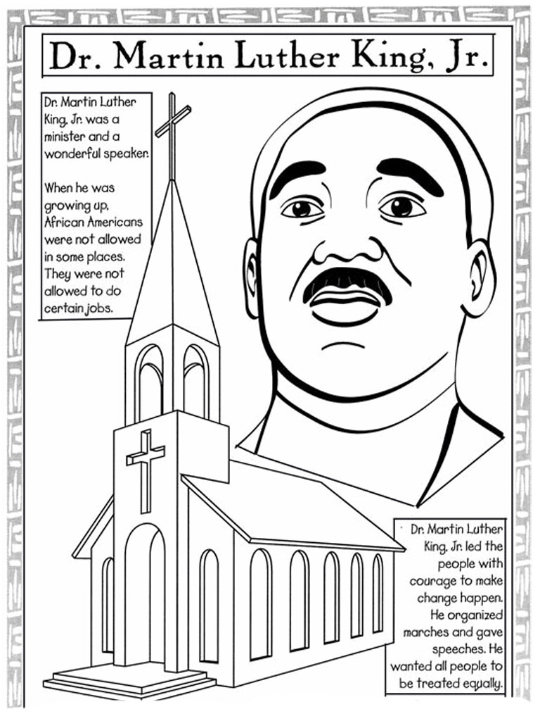 Martin Luther King Jr Coloring Pages And Worksheets Best 