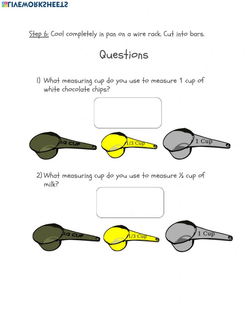 Measuring Cup Fractions Worksheet Fraction Worksheets