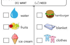 Needs And Wants Worksheet Needs And Wants Worksheet 1st