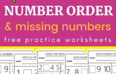 Number Order Kindergarten Free Printable Worksheets