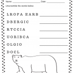 Polar Bear Unscramble The Words Arctic Worksheet Free