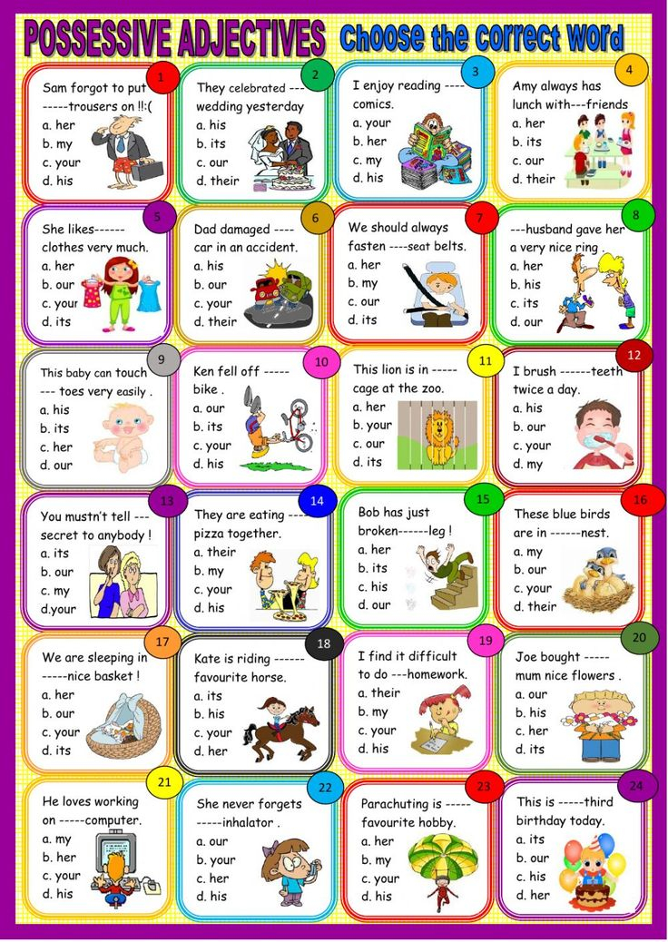 Possessive Adjectives Interactive And Downloadable 