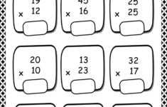 Printable double digit multiplication worksheet for grade