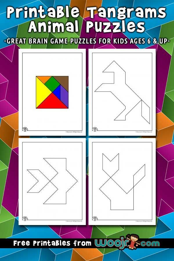 Printable Tangrams Animal Puzzles Woo Jr Kids 