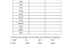 Quiz In Long And Short Vowel Sounds Worksheet