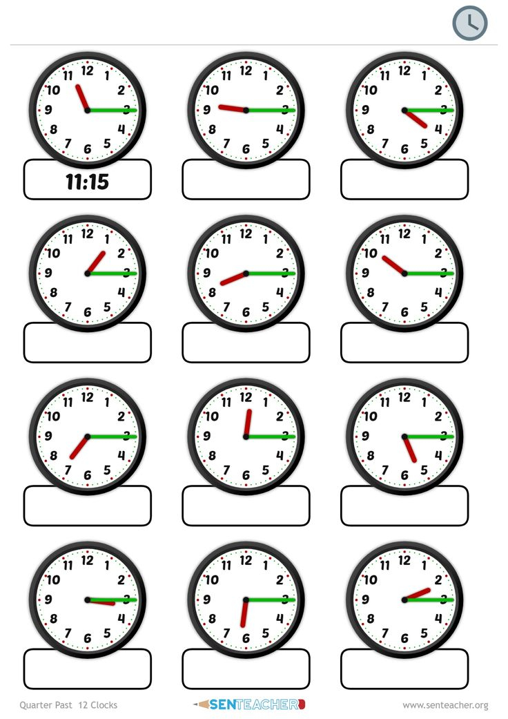 SEN Teacher Clocks Telling Time Printable Worksheet 