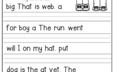 Sentence Scramble Worksheets Kindergarten Literacy