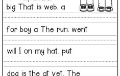 Sentence Scramble Worksheets Kindergarten Literacy