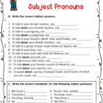 Spanish Subject Pronoun Posters And Worksheets Spanish