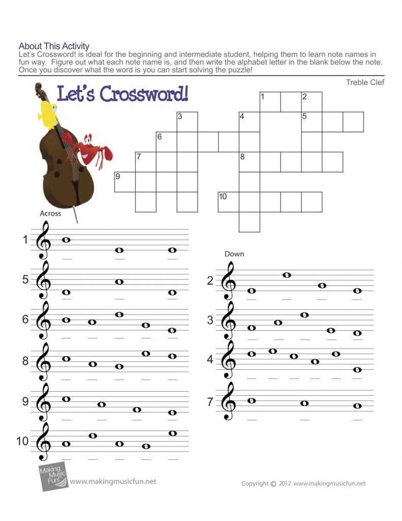 Treble Clef Fun Note Reading Free Music Theory