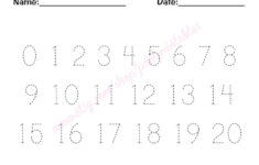 0 20 Number Trace Worksheet PDF Printable Preschool Etsy