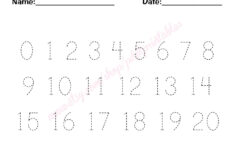 0 20 Number Trace Worksheet PDF Printable Preschool Etsy