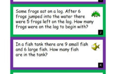 1st Grade Number Math Word Problems Subtraction Word