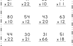 2 Digit Multiplication Worksheet School