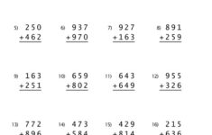 3 Digit Addition Worksheet With Regrouping Set 4