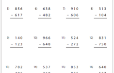 3 Digit Subtraction Worksheets