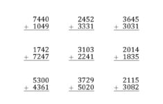 4 Digit Addition Without Regrouping Worksheets Math