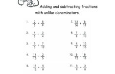 Adding And Subtracting Fractions With Unlike Denominators