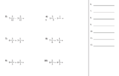 Adding And Subtracting Mixed Numbers Worksheet With Answer