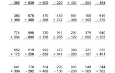 Adding And Subtracting Three Digit Numbers A