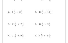 Adding Mixed Numbers With Like Denominators Worksheets