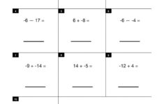 Adding Positive And Negative Numbers Benchmark Worksheet