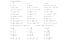 Adding Subtracting Multiplying And Dividing Complex