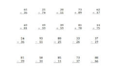 Adding Subtracting Whole Numbers Interactive Worksheet