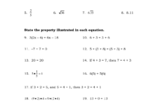 Algebra 1 Properties Of Real Numbers Worksheet Algebra