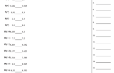 Comparing Decimals Thousandths Worksheet With Answer Key