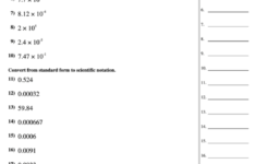 Converting Scientific Notation Worksheet With Answer Key