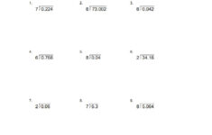 Dividing Decimals By Whole Numbers Worksheet