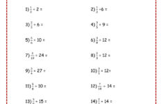 Dividing Fractions By A Whole Number Worksheet