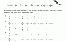 Dividing Fractions By Whole Numbers