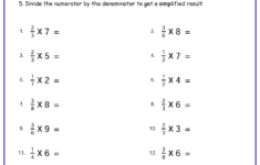 Free Multiplying Fractions With Whole Numbers Worksheets