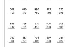 Free Printable 3 Digit Subtraction With Regrouping