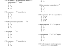 Imaginary Numbers Simplifying Powers Of I Worksheet