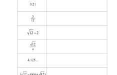 Irrational Numbers Worksheet