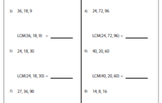 Least Common Multiple Worksheets