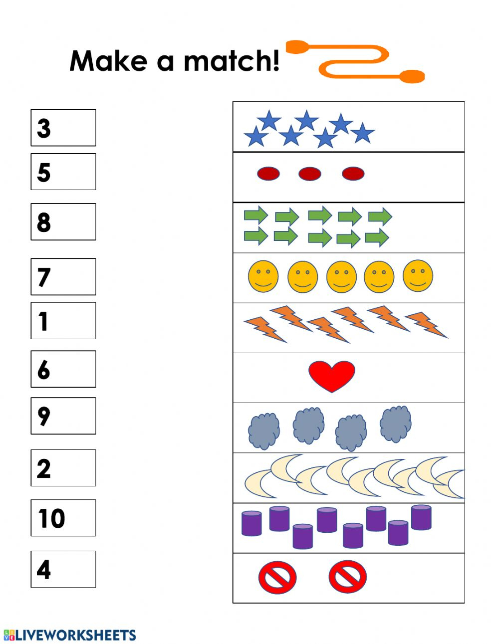 Match 1 10 Worksheet