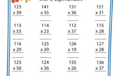 Math Worksheet Multiply Multiple Of 3 Digits With 2