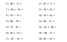 Mixed Problems Negative Numbers Worksheets Primaria