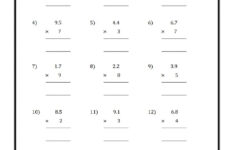 Multiply Decimals By Whole Numbers Worksheet