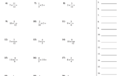 Multiplying Fractions By Whole Numbers Worksheet With