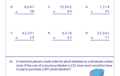 Multiplying Large Numbers Worksheets