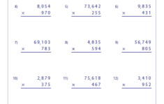 Multiplying Large Numbers Worksheets